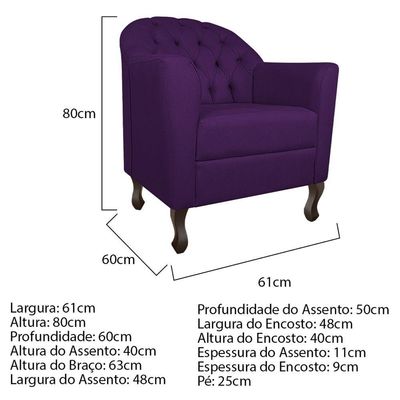 Kit Diva Recamier Diana 160Cm Lado Esquerdo E 02 Poltronas Julia Suede - Doce Sonho Móveis Roxo