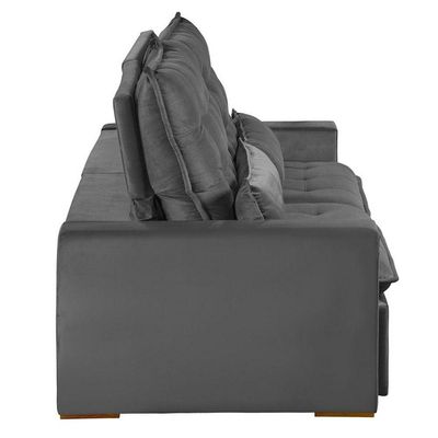 Sofá Modular 6 Lugares 2.90M Retrátil E Reclinável Cinza