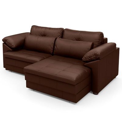 Sofá Retrátil 2 Lugares Para Sala 175cm Dijon Couro Caramelo S07 - Mpozenato