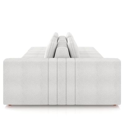 Sofá Ilha E Puff Sala Living 265cm Siesta M22 Boucle Branco - Mpozenato