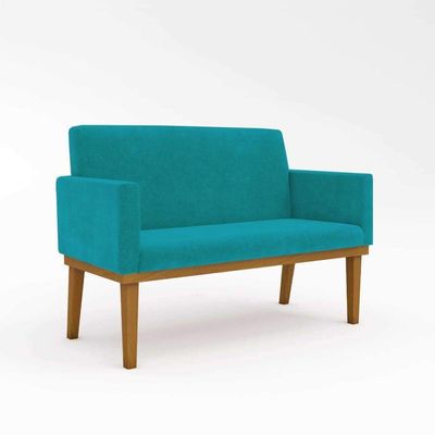 Namoradeira Base Reforçada Sofá Confortável ? Balaqui Decor Cor:azul Turquesa