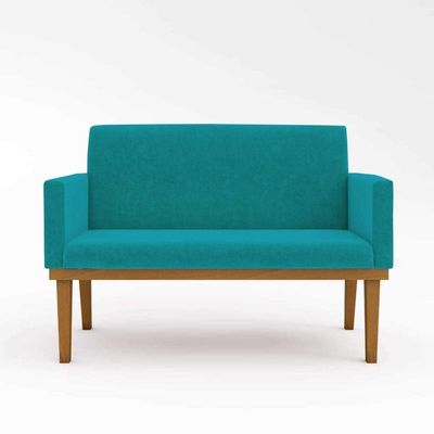 Namoradeira Base Reforçada Sofá Confortável ? Balaqui Decor Cor:azul Turquesa