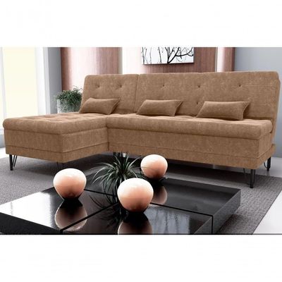 Sofá Cama Com Chaise 3 Lugares 2,00 Mts Nice Matrix Marrom