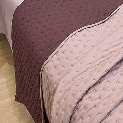 Cobre Leito King Vitoria Dupla Face 3pç 100% Poliéster - Malva