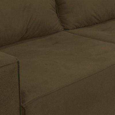 Sofá 2 Lugares Onix 1,80m Para Sala Confortavel Sued Herrero Cor:marrom Claro