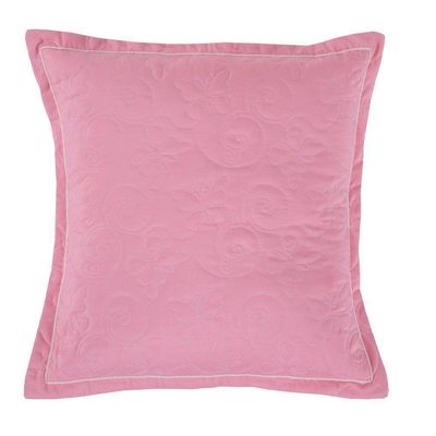 Capa De Almofada Decorativa Quadrada Vanessa Hipercal 180 Fios Bordada 1 Peça 100% Poliéster - Salmão