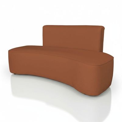 Sofá Feijão Orgânico Curvo 3 Lugar Suede Sala Contemporânea Cor:terracota