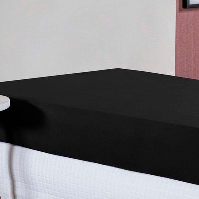 Lençol Com Elástico Solteirão Nobre 1 Peça 30cm De Altura Malha 100% Algodão - Preto