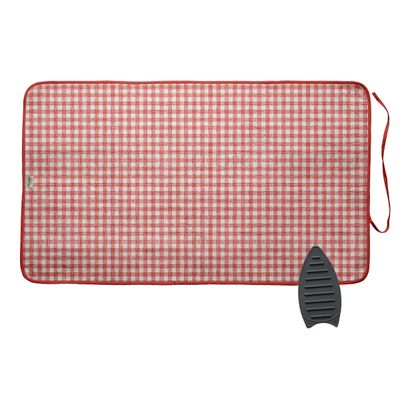 Tapete de Passar Magnético de Algodão - Lavável, Almofada de Fibra e Apoio para Ferro - Dobrável Leve p/ Mesa, Lav./Sec. - Vargottam 71,12 Cm × 121,92 Cm / Vermelho