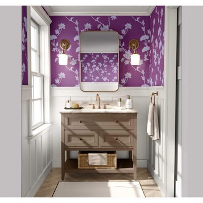Revestimento de Parede Autoadesivo Removível Ginkgo Trepadeira, Mural Roxo Instantâneo para Quarto, Banheiro, Lavanderia e Closet - S4Sassy 63,5 cm (L) × 304,8 cm (C) / Roxo - Vinil Liso