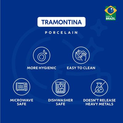 Jogo de Pratos Tramontina Leonora em Porcelana 12 Peças