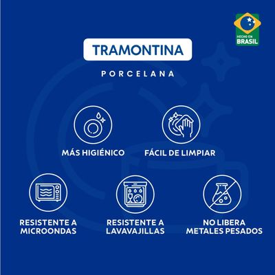 Jogo de Pratos Tramontina Leonora em Porcelana 12 Peças