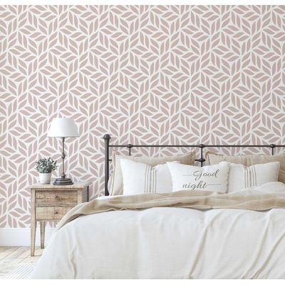 Papel de Parede Moderno Estampa Grade de Folhas Rosa, Vinil Autoadesivo, Revestimento Decorativo, Fácil DIY para Quarto e Armários - S4Sassy 63,5 cm (L) × 609,6 cm (C) / Rosa - Vinil Texturizado