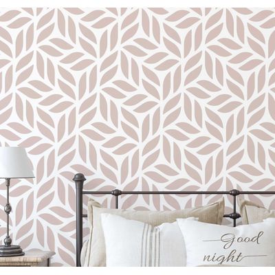 Papel de Parede Moderno Estampa Grade de Folhas Rosa, Vinil Autoadesivo, Revestimento Decorativo, Fácil DIY para Quarto e Armários - S4Sassy 63,5 cm (L) × 609,6 cm (C) / Rosa - Vinil Texturizado