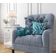 Capas de Almofada Luxuosas Estampadas com Tema Azul, Decorativas para Almofada Lombar - Vargottam 60,96 Cm × 35,56 Cm / Azul