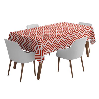 Toalha de Mesa Impermeável para Uso Interno/Externo para Pátio  Capa de Mesa Primavera/Verão para Jardim/Churrasco/Piquenique - Vargottam 147,32 Cm × 304,8 Cm – Com Furo Para Guarda-Sol / Vermelho