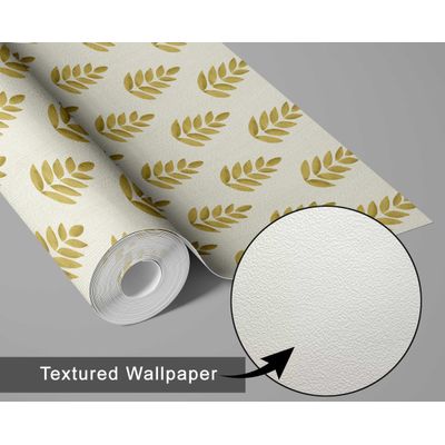 Papel de Parede Autoadesivo Mini Folha Chic Impermeável Amarelo, Removível para Quartos, Salas, Armários e Espaços para Inquilinos - S4Sassy 63,5 cm (L) × 914,4 cm (C) / Amarelo - Vinil Texturizado