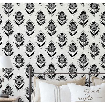 Papel de Parede Étnico Paisley Folha Estilo Asiático Vinílico Autoadesivo, Fácil DIY Para Quarto e Sala, Cinza - S4Sassy 63,5 cm (L) × 304,8 cm (C) / Cinza - Vinil Liso