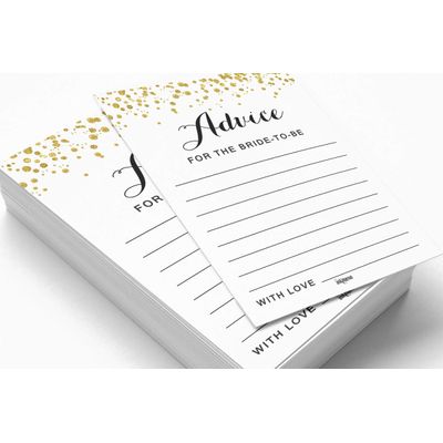 Cartões de Jogo Quadrados em Branco para Ideias de Presentes, 50 Un., Confete Dourado para Chá de Noiva/Despedida de Solteira - Inkdotpot 12,7 Cm × 17,78 Cm / Branco - Esmalte ou Filme