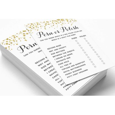 Cartões de Jogo Quadrados em Branco para Ideias de Presentes, 50 Un., Confete Dourado para Chá de Noiva/Despedida de Solteira - Inkdotpot 12,7 Cm × 17,78 Cm / Branco - Esmalte ou Filme