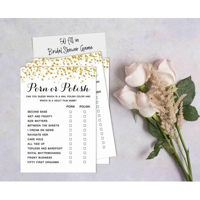 Cartões de Jogo Quadrados em Branco para Ideias de Presentes, 50 Un., Confete Dourado para Chá de Noiva/Despedida de Solteira - Inkdotpot 12,7 Cm × 17,78 Cm / Branco - Esmalte ou Filme