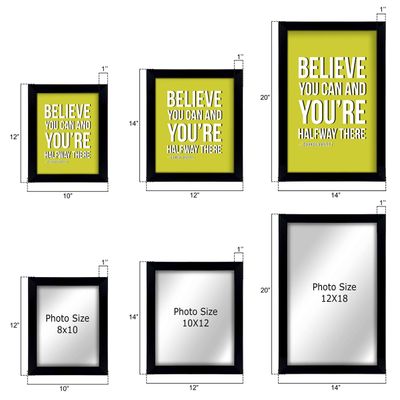 Quadro Motivacional 'Acredite Que Você Pode e Está na Metade do Caminho' Casa/Escritório 1 Unid. com Moldura Preta Verde - Inkdotpot 20,32 Cm × 25,4 Cm / Somente Pôster