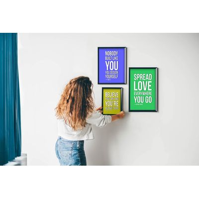 Quadro Motivacional 'Acredite Que Você Pode e Está na Metade do Caminho' Casa/Escritório 1 Unid. com Moldura Preta Verde - Inkdotpot 20,32 Cm × 25,4 Cm / Somente Pôster