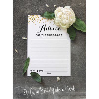 Cartões de Jogo Quadrados em Branco para Ideias de Presentes, 50 Un., Confete Dourado para Chá de Noiva/Despedida de Solteira - Inkdotpot 12,7 Cm × 17,78 Cm / Branco - Esmalte ou Filme