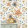 Adesivo de Parede Vinil Removível Vida Marinha Aquarela Conchas e Estrelas-do-Mar Laranja Mural para Banheiro, Lavanderia, Closet - S4Sassy 63,5 cm (L) × 609,6 cm (C) / Laranja - Vinil Texturizado
