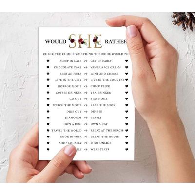 50 Cartões Florais Quadrados em Branco para Chá de Noiva e Despedida de Solteira para Preencher Ideias de Presente - Inkdotpot 12,7 Cm × 17,78 Cm / Branco - Conjunto de 4