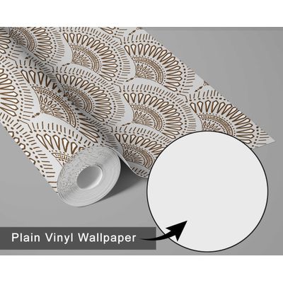 Papel de Parede Efeito Leque Estilo Asiático, Autoadesivo, Revestimento Decorativo, Decoração DIY Fácil para Quarto e Sala - Cinza - S4Sassy 63,5 cm (L) × 152,4 cm (C) / Cinza - Vinil Liso