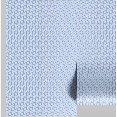 Papel de Parede Autoadesivo Vinílico Estampa Nó Geométrico Azul, Revestimento Decorativo Fácil para Quarto e Sala - S4Sassy 63,5 cm (L) × 304,8 cm (C) / Azul - Vinil Texturizado