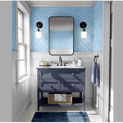 Papel de Parede Bolinhas Onduladas Azul Autoadesivo em Vinil, Revestimento Fácil DIY para Quarto Infantil e Sala de Brincar - S4Sassy 63,5 cm (L) × 914,4 cm (C) / Azul - Vinil Liso