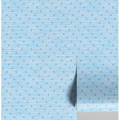 Papel de Parede Bolinhas Onduladas Azul Autoadesivo em Vinil, Revestimento Fácil DIY para Quarto Infantil e Sala de Brincar - S4Sassy 63,5 cm (L) × 914,4 cm (C) / Azul - Vinil Liso