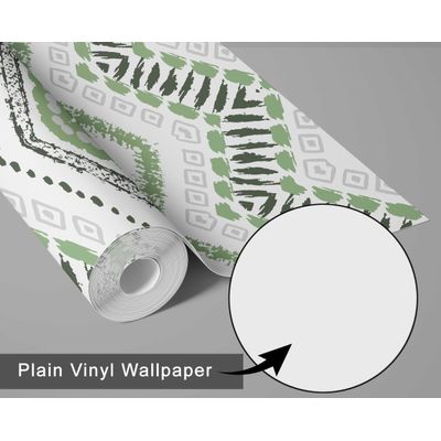 Adesivo de Parede Removível em Vinil Zigue-Zague Tribal, Mural Moderno Verde para Quarto, Banheiro, Lavanderia e Closet - S4Sassy 63,5 cm (L) × 609,6 cm (C) / Verde - Vinil Liso