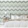 Adesivo de Parede Removível em Vinil Zigue-Zague Tribal, Mural Moderno Verde para Quarto, Banheiro, Lavanderia e Closet - S4Sassy 63,5 cm (L) × 609,6 cm (C) / Verde - Vinil Liso