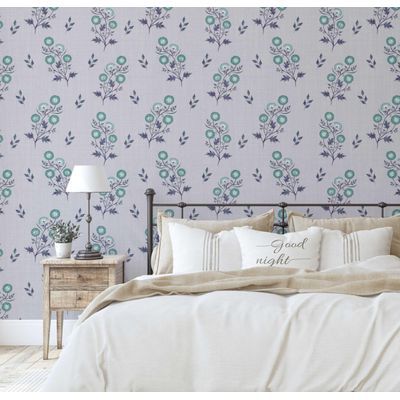 Papel de Parede Botânico Estilo Asiático Vinílico Autoadesivo, Decorativo Fácil de Aplicar para Quarto e Sala - Verde - S4Sassy 63,5 cm (L) × 304,8 cm (C) / Verde - Vinil Liso