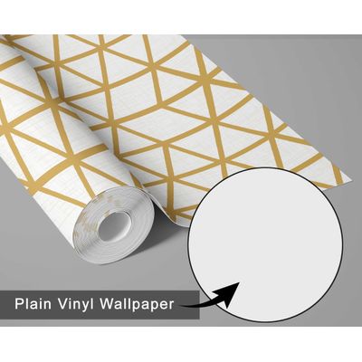 Papel Autoadesivo Decorativo Impermeável, Estampa de Cubos Geométricos, Amarelo Removível, para Inquilinos, Quarto/Sala de Jantar - S4sassy 63,5 cm (L) × 152,4 cm (C) / Amarelo - Vinil Liso