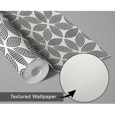 Papel de Parede Vinil Adesivo Estampa Floral Dot Blossom À Prova d'Água Preto Removível para Quartos e Salas, para Locatários - S4Sassy 63,5 cm (L) × 609,6 cm (C) / Preto - Vinil Texturizado