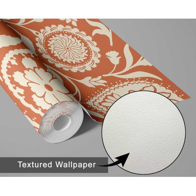 Papel de Parede Autoadesivo Boho, Estampa Floral Paisley, Contato Vinílico Impermeável Rosa, Removível Ideal para Inquilinos - S4Sassy 63,5 cm (L) × 914,4 cm (C) / Rosa - Vinil Texturizado