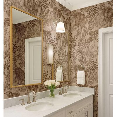 Papel de Parede Autoadesivo Decorativo Esboço de Selva Vinílico Impermeável Marrom Removível para Locatários Quarto/Sala de Jantar - S4Sassy 63,5 cm (L) × 152,4 cm (C) / Marrom - Vinil Texturizado