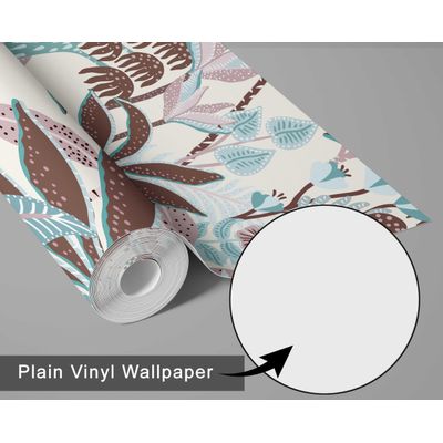 Revestimento de Parede Vinil Autoadesivo, Estampa Tropical de Bananeira Marrom Removível para Banheiro, Lavanderia e Closet - S4Sassy 63,5 cm (L) × 152,4 cm (C) / Marrom - Vinil Texturizado