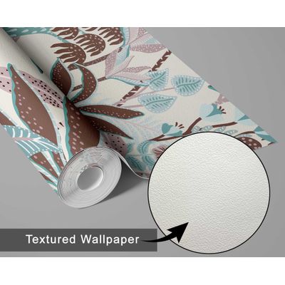 Revestimento de Parede Vinil Autoadesivo, Estampa Tropical de Bananeira Marrom Removível para Banheiro, Lavanderia e Closet - S4Sassy 63,5 cm (L) × 152,4 cm (C) / Marrom - Vinil Texturizado