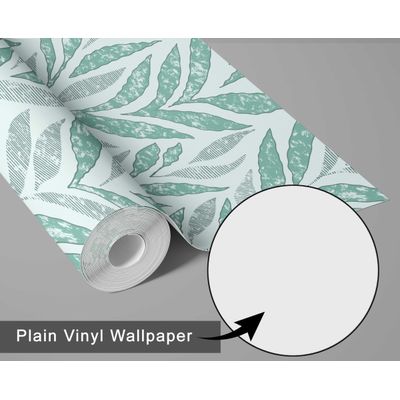 Contact Autoadesivo Vinílico Impermeável Folha de Bananeira Abstrata Verde Removível Quarto/Sala de Jantar - S4Sassy 63,5 cm (L) × 609,6 cm (C) / Verde - Vinil Liso