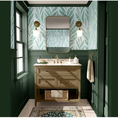 Contact Autoadesivo Vinílico Impermeável Folha de Bananeira Abstrata Verde Removível Quarto/Sala de Jantar - S4Sassy 63,5 cm (L) × 609,6 cm (C) / Verde - Vinil Liso