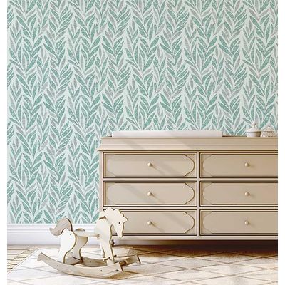 Contact Autoadesivo Vinílico Impermeável Folha de Bananeira Abstrata Verde Removível Quarto/Sala de Jantar - S4Sassy 63,5 cm (L) × 152,4 cm (C) / Verde - Vinil Liso