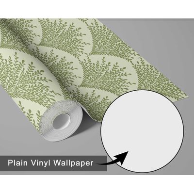 Papel de Parede Autoadesivo Mural com Estampa Botânica Verde em Arco, Papel Contact Removível para Paredes, Entrada e Escritório - S4sassy 63,5 cm (L) × 304,8 cm (C) / Verde - Vinil Texturizado