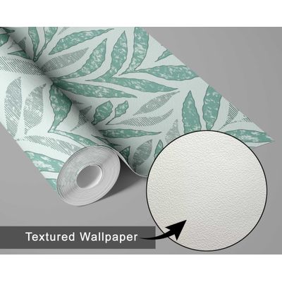 Contact Autoadesivo Vinílico Impermeável Folha de Bananeira Abstrata Verde Removível Quarto/Sala de Jantar - S4Sassy 63,5 cm (L) × 914,4 cm (C) / Verde - Vinil Texturizado