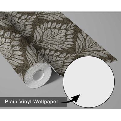 Papel de Parede com Motivo de Folhas Estilo Asiático, Vinil Autoadesivo Decorativo, Revestimento Fácil DIY para Quarto e Sala - S4Sassy 63,5 cm (L) × 914,4 cm (C) / Verde - Vinil Texturizado