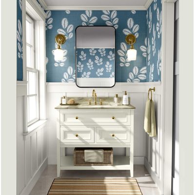 Papel de Parede Autoadesivo Estampa Folhas Azuis, Papel Contact para Paredes, Parede de Entrada, Decoração de Escritório - S4sassy 63,5 cm (L) × 152,4 cm (C) / Azul - Vinil Texturizado